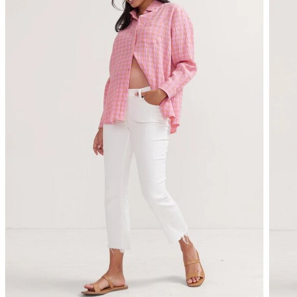 Hatch The Crop Maternity Jean in True White Size 26 - Picture 1 of 5